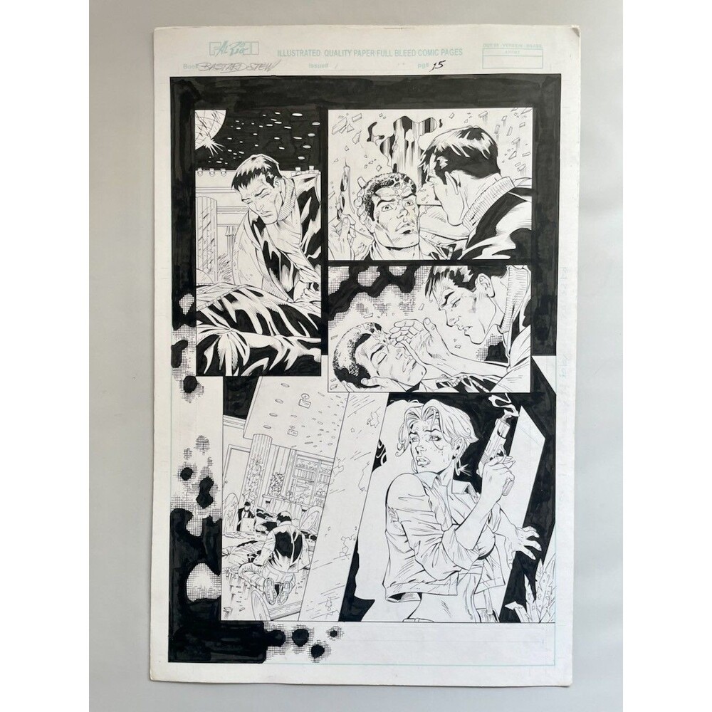Bastard Stew Original Art page 15 by Al Rio 11.5x17.5 Sad Scene + Good Girl art
